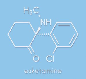 Esketamine antidepressant and anesthetic drug molecule.